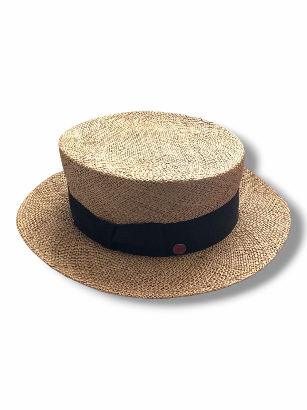 Mayser Tan Natural Straw Gondola Panama Hat Size Medium - Picture 2 of 5